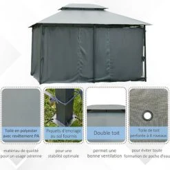 MH Tonnelle Barnum MING Grise -Pergola Soldes 55880772 5