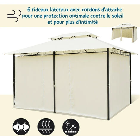 MH Tonnelle Barnum Style Colonial YVAN Crème 6 MH Tonnelle Barnum Style Colonial YVAN Crème – Image 4