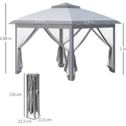 MH Tonnelle Barnum Pop-up ETIENNE Grise 9 MH Tonnelle Barnum Pop-up ETIENNE Grise -Pergola Soldes 55880887 3
