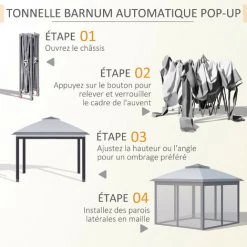 MH Tonnelle Barnum Pop-up ETIENNE Grise 10 MH Tonnelle Barnum Pop-up ETIENNE Grise -Pergola Soldes 55880887 4