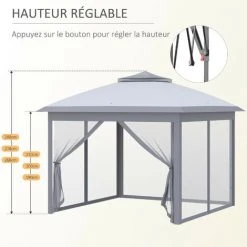 MH Tonnelle Barnum Pop-up ETIENNE Grise 11 MH Tonnelle Barnum Pop-up ETIENNE Grise -Pergola Soldes 55880887 5