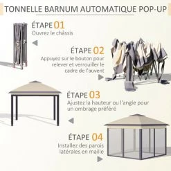 MH Tonnelle Barnum Pop-up VIKTOR Beige Et Grise 10 MH Tonnelle Barnum Pop-up VIKTOR Beige Et Grise -Pergola Soldes 55881076 4