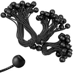 ILOVEMILAN 10 Pièces Tendeur En Caoutchouc Avec Boule, 3 Pcsx10cm + 4 Pcsx15cm + 3 Pcsx20cm, Tendeur Bache Pour Bâche, Camping, Tente, Rideaux, Pavillon (Noir Et Blanc)