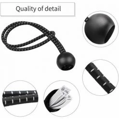 ILOVEMILAN 10 Pièces Tendeur En Caoutchouc Avec Boule, 3 Pcsx10cm + 4 Pcsx15cm + 3 Pcsx20cm, Tendeur Bache Pour Bâche, Camping, Tente, Rideaux, Pavillon (Noir Et Blanc) -Pergola Soldes 56051775 3