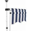 INLIFE Auvent Rétractable Manuel 150 Cm Rayures Bleues Et Blanches -Pergola Soldes 56253816 1