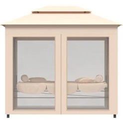 INLIFE Belvédère Convertible En Balancelle Blanc Crème -Pergola Soldes 56254742 5