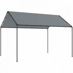 AUTRES Tonnelle De Jardin - En Acier Avec Toit En Toile Gris - L296 X P400 X H201/286 Cm