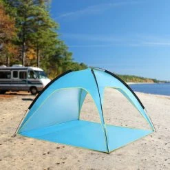 ASUPERMALL Tente De Plage Légère, Pare-soleil, Auvent, Abri Solaire UV, Tente De Pêche De Camping, Bleu -Pergola Soldes 56402807 5