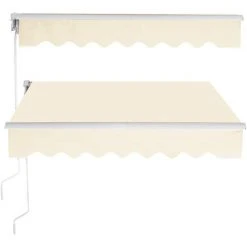 DREMADE DREAMADE Auvent Rétractable Manuel De Terrasse, Store Banne Pliable 3x2,5M, Bras Repliable Avec Manivelle, Protection Solaire Avec Tissu Résistant Aux UV, Pour Balcon,Cour,Restaurant (Beige Clair) -Pergola Soldes 56476553 2