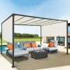 IDMARKET Pergola Coulissante 2 Pans 3x4 M Belvédère De Jardin Toile écrue -Pergola Soldes 56482087 1