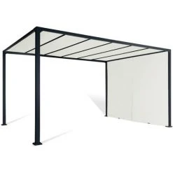 IDMARKET Pergola Coulissante 2 Pans 3x4 M Belvédère De Jardin Toile écrue -Pergola Soldes 56482087 4