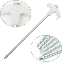 LTS FAFA Piquets De Tente En Acier, 8 Pièces Ongles Piquets Rocher Tente, Piquets Tente Sur Terrain, Clous De Tente Fluorescents, Pour L'Extérieur Camping Randonnée Jardinage Pergolas Accessoires -Pergola Soldes 56494290 4