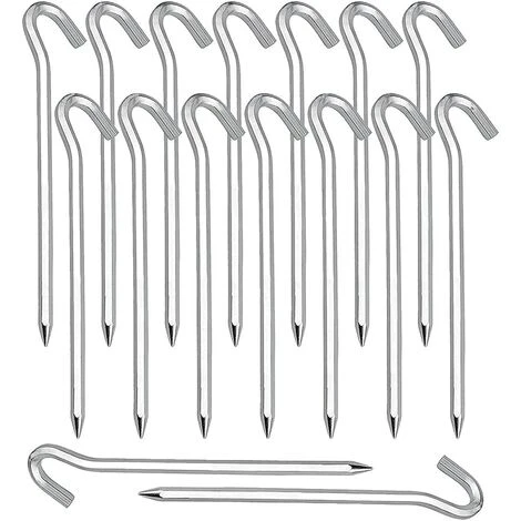 DENUOTOP Piquet De Fixation 20 Pièces Piquets De Tente En Piquets De Fixation Sol Crochet Pour Tente De Camping Jardinage Acier Galvanisé Sardine Tente Argenté 3 DENUOTOP Piquet De Fixation 20 Pièces Piquets De Tente En Piquets De Fixation Sol Crochet Pour Tente De Camping Jardinage Acier Galvanisé Sardine Tente Argenté