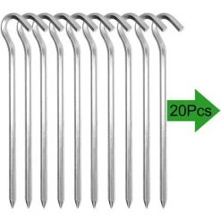 DENUOTOP Piquet De Fixation 20 Pièces Piquets De Tente En Piquets De Fixation Sol Crochet Pour Tente De Camping Jardinage Acier Galvanisé Sardine Tente Argenté 11 DENUOTOP Piquet De Fixation 20 Pièces Piquets De Tente En Piquets De Fixation Sol Crochet Pour Tente De Camping Jardinage Acier Galvanisé Sardine Tente Argenté -Pergola Soldes 56525223 5