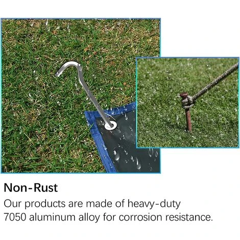 DENUOTOP Piquets De Tente De 18 Cm - En Métal - Pour Sols Durs - Idéal Pour Le Jardin, Le Camping, La Pêche Et Les Tentes 4 DENUOTOP Piquets De Tente De 18 Cm - En Métal - Pour Sols Durs - Idéal Pour Le Jardin, Le Camping, La Pêche Et Les Tentes – Image 2