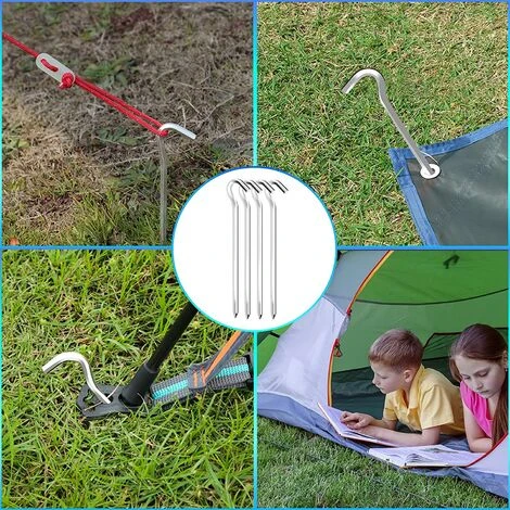 DENUOTOP Piquets De Tente De 18 Cm - En Métal - Pour Sols Durs - Idéal Pour Le Jardin, Le Camping, La Pêche Et Les Tentes 7 DENUOTOP Piquets De Tente De 18 Cm - En Métal - Pour Sols Durs - Idéal Pour Le Jardin, Le Camping, La Pêche Et Les Tentes – Image 5