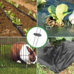 DENUOTOP Piquets De Jardin, Piquets De Fixation De Jardin, Piquets De Fixation Tente 2,5 Mm D'épaisseur, 15 Cm/2,5 Cm, Pour Fixer Le Tissu De Mauvaises Herbes, Les Feuilles De Sol (50 PCS /4 Rondelle) -Pergola Soldes 56525235 5