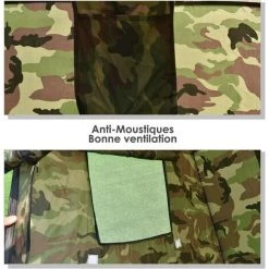 DREMADE DREAMADE Tente De Douche Instantanée Pop Up Cabinet De Changement Extérieur Avec Fenêtre à Moustiquaire, Trousse Suspendue Et Sac De Transport 120 X 120 X 190CM En Polyester Et Acier Camouflage -Pergola Soldes 56525534 4