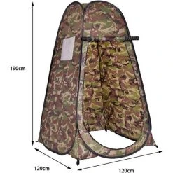DREMADE DREAMADE Tente De Douche Instantanée Pop Up Cabinet De Changement Extérieur Avec Fenêtre à Moustiquaire, Trousse Suspendue Et Sac De Transport 120 X 120 X 190CM En Polyester Et Acier Camouflage -Pergola Soldes 56525534 5