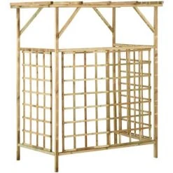 Topdeal Pergola De Jardin Pour Poubelles Doubles Bois De Pin Imprégné FF316063_FR -Pergola Soldes 56578517 5