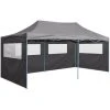 INLIFE Tente De Réception Pliable Avec 4 Parois 3x6 M Acier Anthracite -Pergola Soldes 56630668 1