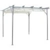 INLIFE Pergola Avec Toit Rétractable Blanc Crème 3 X 3 M Acier -Pergola Soldes 56631261 1