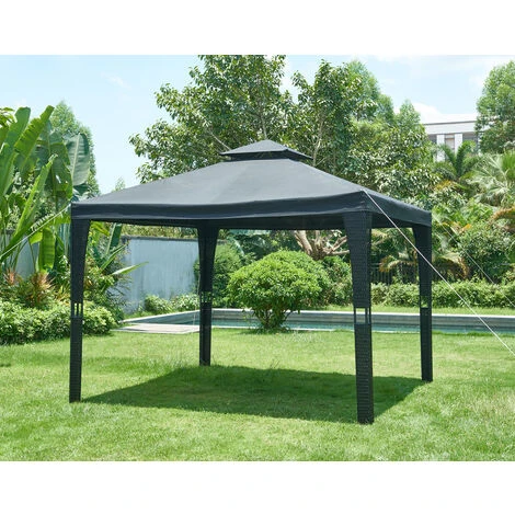 BEAU RIVAGE Tonnelle De Jardin LILAS Coloris Noir - Noir 4 BEAU RIVAGE Tonnelle De Jardin LILAS Coloris Noir - Noir – Image 2