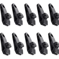 AIDUCHO Clips Bâche 10 Pèces Tente Clips Auvents Pince Clip Auvents Pour Camping Canopy Clamp Clips De Bâche Auvents Pour Activités De Plein Air Noir