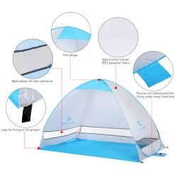KEUMER 78,7 X 47,2 X 51,2 Pouces Automatique Instantané Pop-up Tente De Plage Anti UV Abri Solaire Cabana Pour Camping Pêche Randonnée Pique-nique , Bleu Foncé - Bleu Foncé -Pergola Soldes 56807526 4