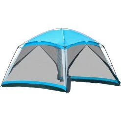 Outsunny Tente De Camping Familiale - Tente Dôme 8 Pers. Max. - Sac De Transport, 4 Parois En Maille - Dim. 3,6L X 3,6l X 2,2H M - Polyester Bleu - Bleu -Pergola Soldes 56842141 4