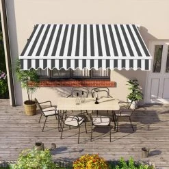Randaco Store De Balcon Store Banne Manuel Store Extérieur Auvent Balcon Articulé Anti-UV Terrasse Jardin Gris Blanc 250 X 200 Cm 9 Randaco Store De Balcon Store Banne Manuel Store Extérieur Auvent Balcon Articulé Anti-UV Terrasse Jardin Gris Blanc 250 X 200 Cm -Pergola Soldes 56867226 3