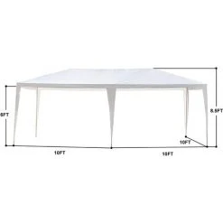BENOBBY KIDS Tonnelle Avec 4 Côtés 3 M X 6 M, Chapiteau De Jardin Avec Cadre En Acier Enduit, Tonnelle Extérieure étanche, Tente De Fête De Camping, Auvent Abri Pour Mariage, Festival, Plage, Montage Facile, Blanc -Pergola Soldes 57027780 5