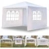 BENOBBY KIDS Tonnelle Avec 3 Côtés 3 M X 3 M, Chapiteau De Jardin Avec Cadre En Acier Enduit, Tonnelle Extérieure étanche, Tente De Fête De Camping, Auvent Abri Pour Mariage, Festival, Plage, Montage Facile, Blanc -Pergola Soldes 57027782 1