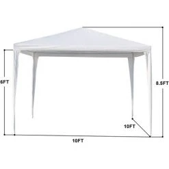BENOBBY KIDS Tonnelle Avec 3 Côtés 3 M X 3 M, Chapiteau De Jardin Avec Cadre En Acier Enduit, Tonnelle Extérieure étanche, Tente De Fête De Camping, Auvent Abri Pour Mariage, Festival, Plage, Montage Facile, Blanc -Pergola Soldes 57027782 5