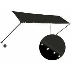 NOVA Rideau De Soleil Rétractile Avec Diverses LED Anthracites Auvent Rétractable Avec LED 400x150 Cm Anthracite Taille : 400 X 150 Cm 8 NOVA Rideau De Soleil Rétractile Avec Diverses LED Anthracites Auvent Rétractable Avec LED 400x150 Cm Anthracite Taille : 400 X 150 Cm -Pergola Soldes 57092275 2