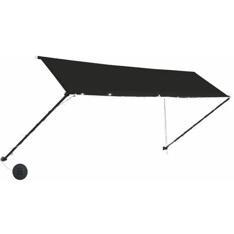 NOVA Rideau De Soleil Rétractile Avec Diverses LED Anthracites Auvent Rétractable Avec LED 400x150 Cm Anthracite Taille : 400 X 150 Cm 6 NOVA Rideau De Soleil Rétractile Avec Diverses LED Anthracites Auvent Rétractable Avec LED 400x150 Cm Anthracite Taille : 400 X 150 Cm – Image 4