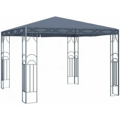 NOVA Gazebo De Jardin Avec Toit Couvert Dans Le Polyester 300x300 Cm Tonnelle 300 X 300 Cm Anthracite Couleur : Anthracite