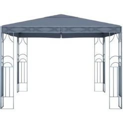 NOVA Gazebo De Jardin Avec Toit Couvert Dans Le Polyester 300x300 Cm Tonnelle 300 X 300 Cm Anthracite Couleur : Anthracite -Pergola Soldes 57093620 4