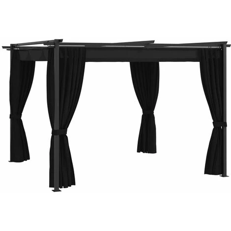 NOVA Gazebo Avec Des Rideaux De 3x3 Cm En Acier Et En Tissu Résistant Diverses Couleurs Tonnelle Avec Rideaux 3x3 M Anthracite Acier Couleur : ANTHRACITE 3 NOVA Gazebo Avec Des Rideaux De 3x3 Cm En Acier Et En Tissu Résistant Diverses Couleurs Tonnelle Avec Rideaux 3x3 M Anthracite Acier Couleur : ANTHRACITE
