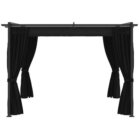 NOVA Gazebo Avec Des Rideaux De 3x3 Cm En Acier Et En Tissu Résistant Diverses Couleurs Tonnelle Avec Rideaux 3x3 M Anthracite Acier Couleur : ANTHRACITE 4 NOVA Gazebo Avec Des Rideaux De 3x3 Cm En Acier Et En Tissu Résistant Diverses Couleurs Tonnelle Avec Rideaux 3x3 M Anthracite Acier Couleur : ANTHRACITE – Image 2