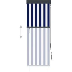 NOVA Extérieur Aveugle à Rouleau 60 X 250 Cm Avec Différentes Couleurs Cranche En Tissu Store Roulant D'extérieur 60x250 Cm Bleu Et Blanc Couleur : Bleu Et Blanc -Pergola Soldes 57094167 5