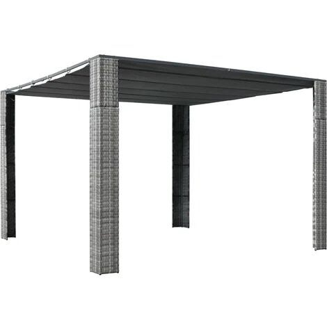 NOVA Gazebo Extérieur Avec Toit Dans Le Polyrattan Gris Et Diverses Crème Tonnelle Et Toit Résine Tressée 300x300x200cm Gris / Anthracite Taille : 300x300x200 Cm 3 NOVA Gazebo Extérieur Avec Toit Dans Le Polyrattan Gris Et Diverses Crème Tonnelle Et Toit Résine Tressée 300x300x200cm Gris / Anthracite Taille : 300x300x200 Cm