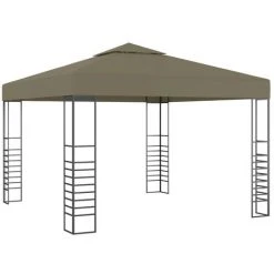 NOVA Gazebo De Jardin 3x3 M En Tissu Et Acier Résistant Moderne Diverses Couleurs Chapiteau De Jardin 3x3 M Taupe 180 G/m² Couleur : Taupe