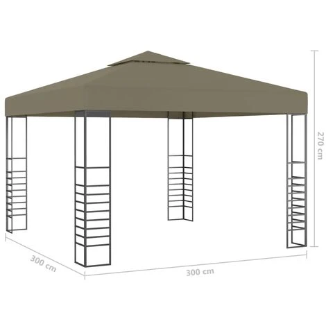 NOVA Gazebo De Jardin 3x3 M En Tissu Et Acier Résistant Moderne Diverses Couleurs Chapiteau De Jardin 3x3 M Taupe 180 G/m² Couleur : Taupe 7 NOVA Gazebo De Jardin 3x3 M En Tissu Et Acier Résistant Moderne Diverses Couleurs Chapiteau De Jardin 3x3 M Taupe 180 G/m² Couleur : Taupe – Image 5
