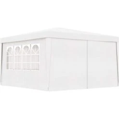 NOVA Gazebo De Jardin Professionnel Avec Murs 4x4 M 90 G / M² Diverses Couleurs Tente De Réception Avec Parois Latérales 4x4 M Blanc 90 G/m² Couleur : BLANCHE