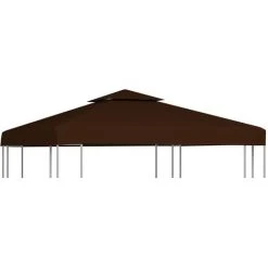 NOVA Couverture Supérieure Pour Gazébo à 2 Plats à 210g / M² Dimensions Diverses Brunes Toile Supérieure Double De Belvédère 310 G/m² 3x3 M Marron Taille : 3 X 3 M