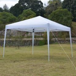 LITZEE Tonnelle Et Pergola 3*3m Blanc, Angle Droit, Pas De Toile Pliante, Abri Pliant, Toile Oxford, Tuyau En Fer Pulvérisé, Portable -Pergola Soldes 57118657 5