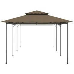 NOVA Gazebo De Jardin En Acier Tubulaire Et Tissu Résistant Diverses Couleurs Chapiteau 600x298x270 Cm Taupe 180 G/m² Couleur : Taupe -Pergola Soldes 57222394 5