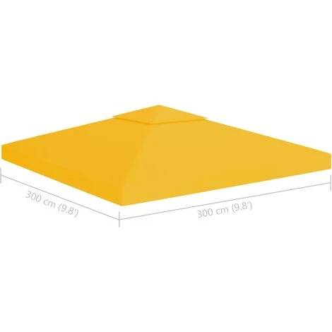 NOVA Couverture Supérieure Pour Gazebo à 2 Placés 310 G / M² 3x3 M Divers Couleurs Toile De Toit De Belvédère 2 Niveaux 310 G/m² 3x3 M Jaune Couleur : Jaune 6 NOVA Couverture Supérieure Pour Gazebo à 2 Placés 310 G / M² 3x3 M Divers Couleurs Toile De Toit De Belvédère 2 Niveaux 310 G/m² 3x3 M Jaune Couleur : Jaune – Image 4