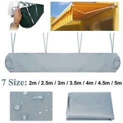 REGALI Auvent De Terrasse Extérieur Couverture étanche Volet Roulant Télescopique Couverture étanche Couverture De Protection Contre La Poussière Gris 4.5m